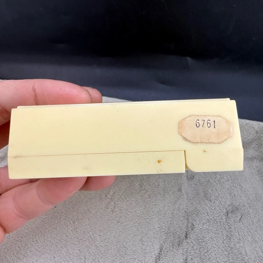 Vintage Gemex Watch Box Cream Celluloid Red Velvet Display Case Storage